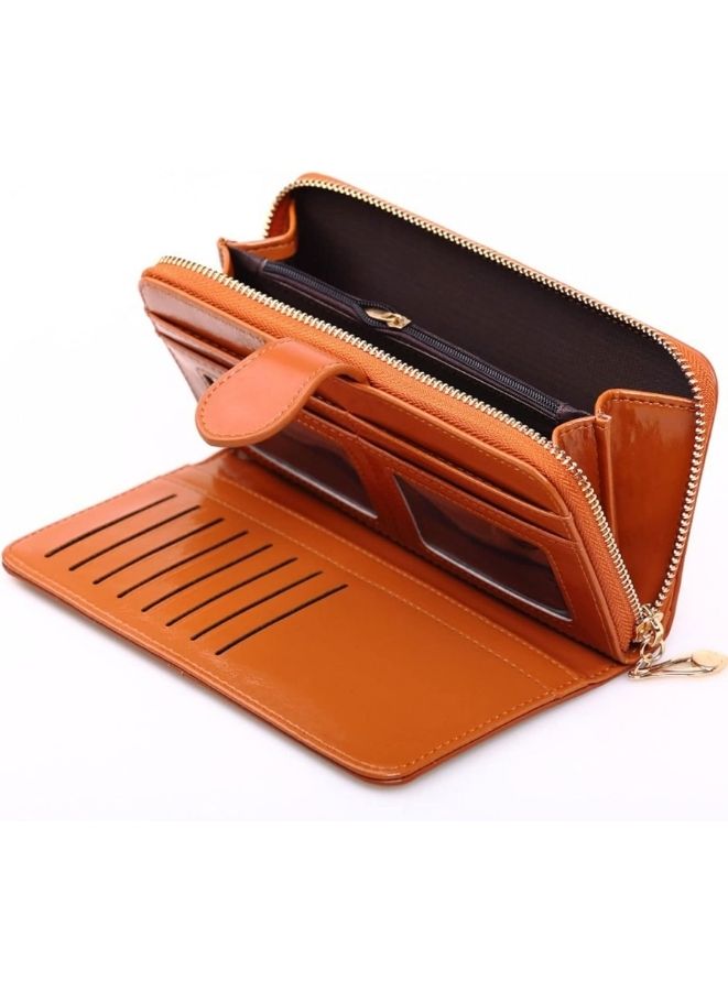 Women's Leather Wallet for everyday use- Women's Clutch with Zipper Coin Purse, Card Holder, and Certificate, Ladies Bracelet Hand Bag - Image 4