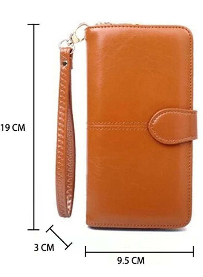 Women's Leather Wallet for everyday use- Women's Clutch with Zipper Coin Purse, Card Holder, and Certificate, Ladies Bracelet Hand Bag - Image 2