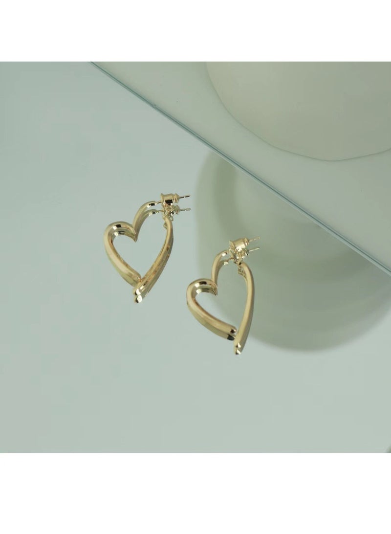 Gold Huggie Earrings for Women-14k Silver Plated Heart Hoop Earrings Hypoallergenic Lightweight Hoops Gifts - Image 4