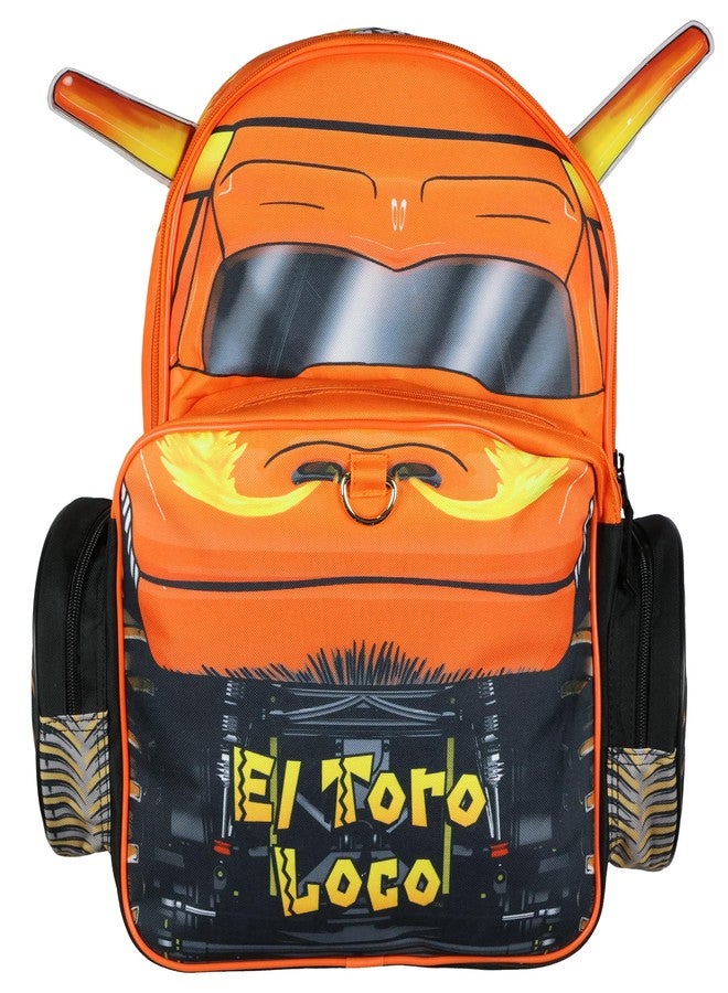 INTIMO حقيبة ظهر Monster Jam El Toro Loco 3D Bull Horns Monster Truck 16" حقيبة مدرسية للأطفال مع جيب كمبيوتر محمول 16" - Image 2