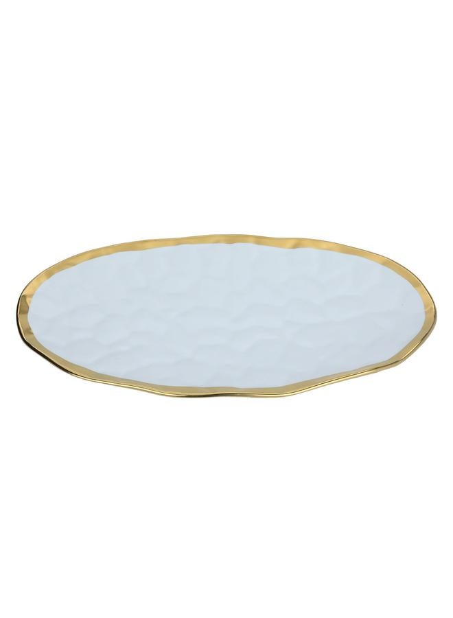 السيف  طبق تقديم من البورسلين مقاس 14 بوصة بيضاوي باللون الأبيض - Image 1