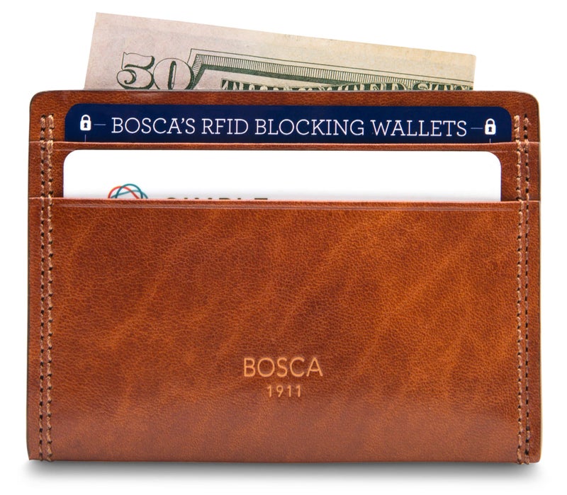 Bosca Weekend Wallet Card Case Dolce Matte Leather Amber - Image 3