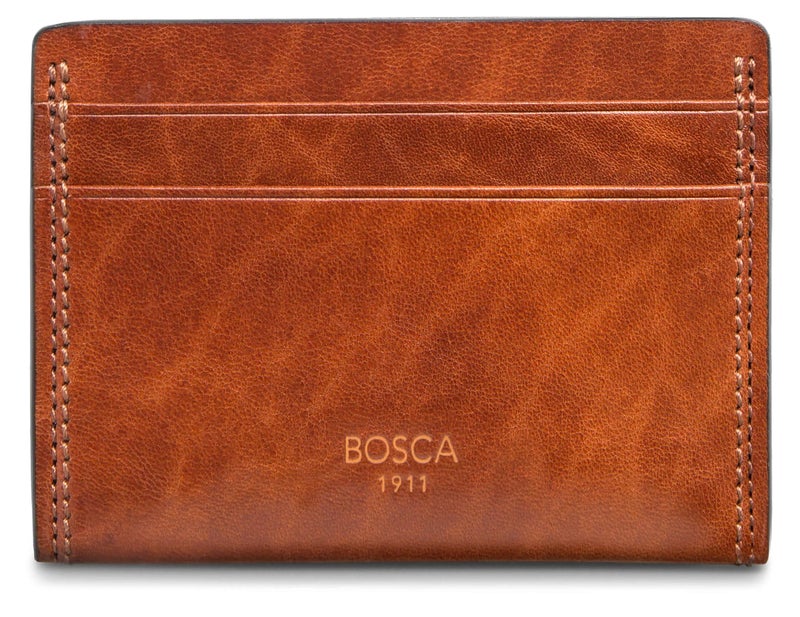 Bosca Weekend Wallet Card Case Dolce Matte Leather Amber - Image 1