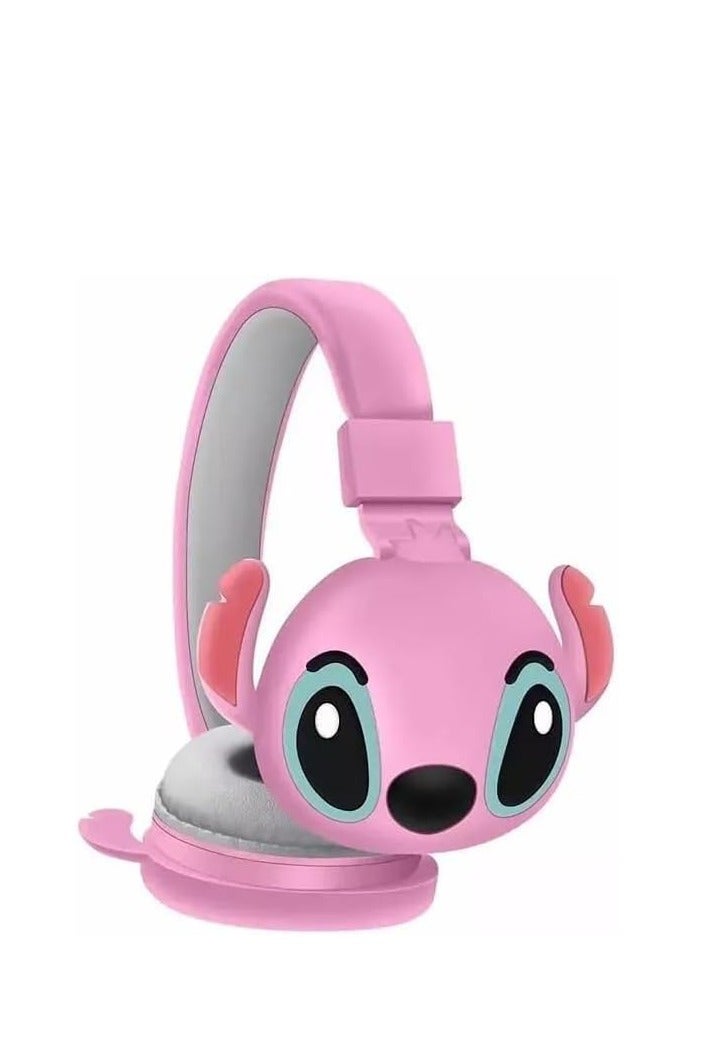 Stitch - HeadPhone - AH-806 - Best Children's Gift (Pink) - Image 1