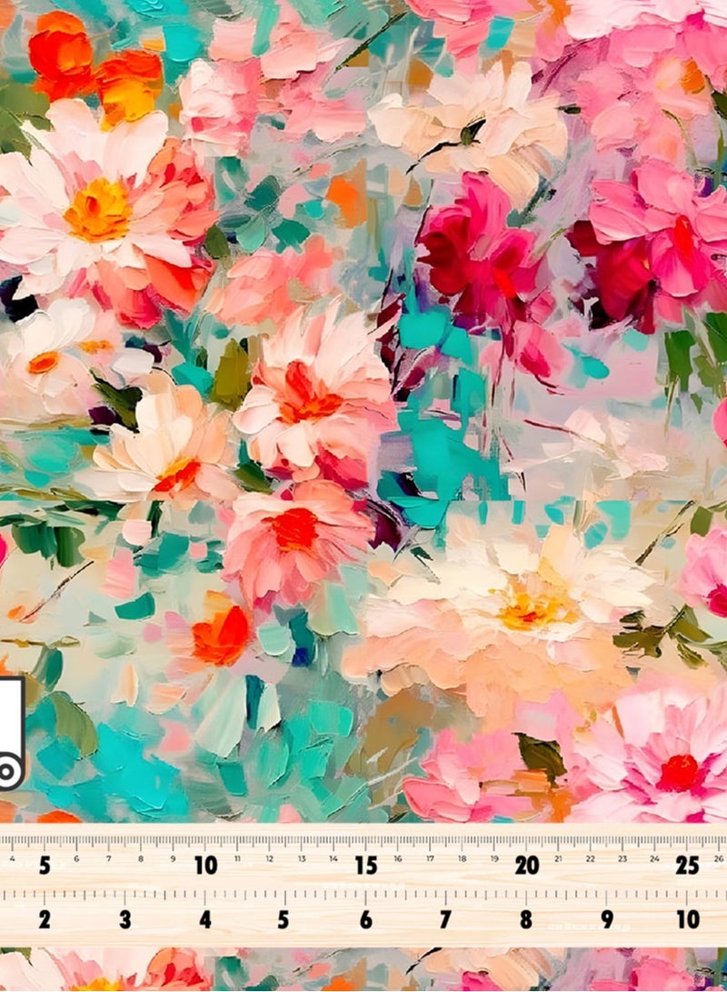 فيلاتو Ø¬Ù„Ø§Ø¨ÙŠØ© Ù…Ø®ÙˆÙŠØ± Ù…Ù† Ù‚Ù…Ø§Ø´ Ø­Ø±ÙŠØ± Ø§Ù„Ù„ÙŠÙ„ Ø¹Ø±Ø§Ù…Ù†ÙŠ Ø¨Ø§Ù„ÙŠØ§Ø±Ø¯Ø©ØŒ Ø²Ù‡ÙˆØ± ÙˆØ±Ø¯ÙŠØ© Ø®Ø¶Ø±Ø§Ø¡ØŒ Ø®ÙŠØ§Ø·Ø©ØŒ Ø¹Ø±Ø¶ 58 Ø¨ÙˆØµØ© - Image 4