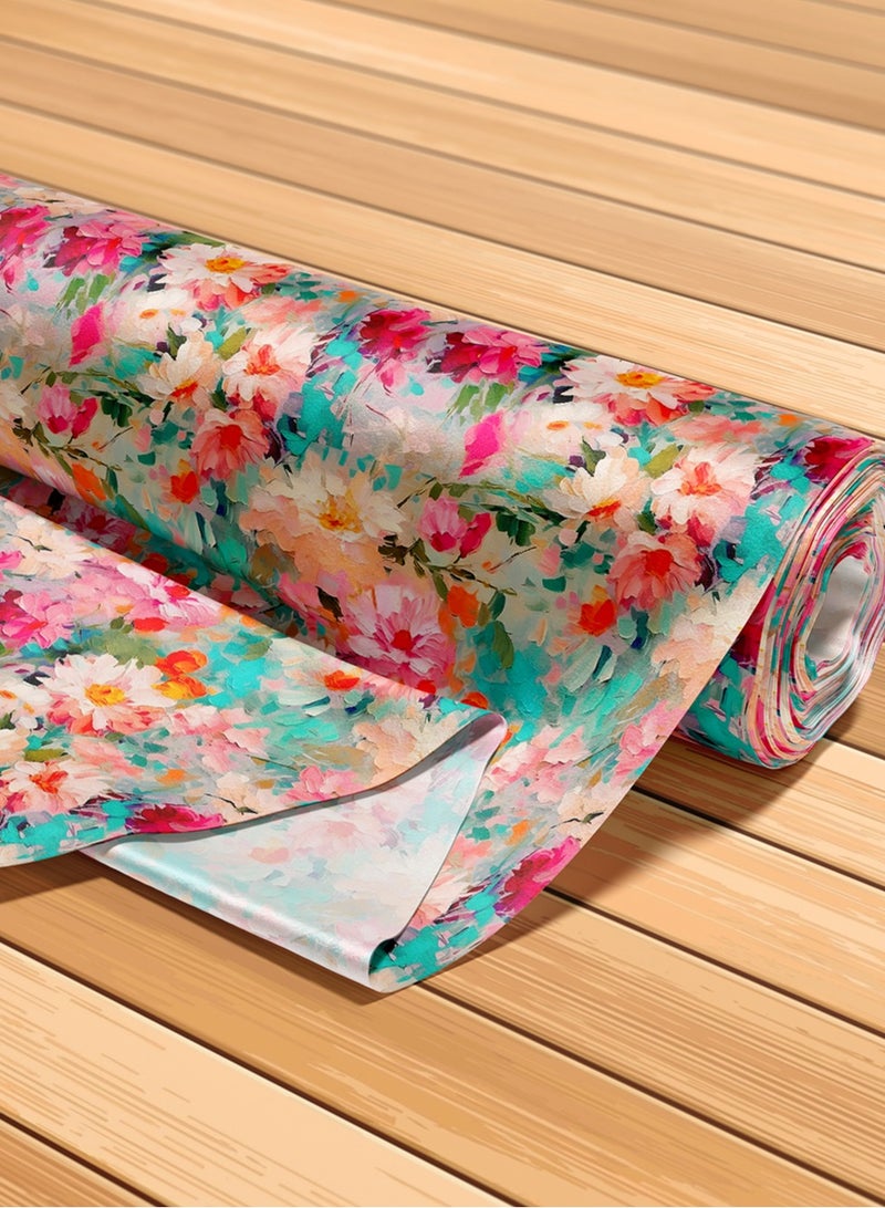 فيلاتو Ø¬Ù„Ø§Ø¨ÙŠØ© Ù…Ø®ÙˆÙŠØ± Ù…Ù† Ù‚Ù…Ø§Ø´ Ø­Ø±ÙŠØ± Ø§Ù„Ù„ÙŠÙ„ Ø¹Ø±Ø§Ù…Ù†ÙŠ Ø¨Ø§Ù„ÙŠØ§Ø±Ø¯Ø©ØŒ Ø²Ù‡ÙˆØ± ÙˆØ±Ø¯ÙŠØ© Ø®Ø¶Ø±Ø§Ø¡ØŒ Ø®ÙŠØ§Ø·Ø©ØŒ Ø¹Ø±Ø¶ 58 Ø¨ÙˆØµØ© - Image 5