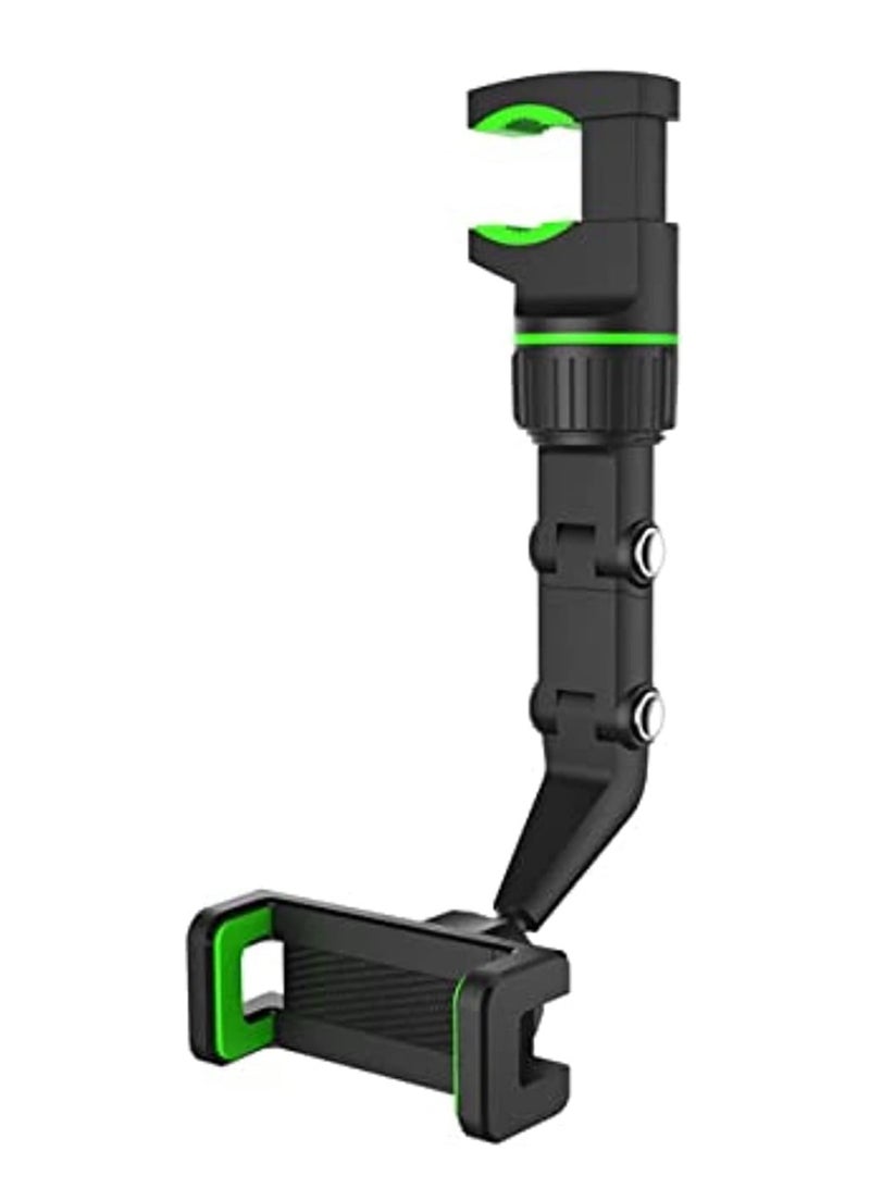 Car Phone Holder Multifunctional 360 Degree Rotatable Auto Rearview Mirror Mount Seat Hanging Clip Bracket Cell Phone Holder for 4.0-6.1 Inch Phone Gps Navigation Adjustable Support (green) - Image 5