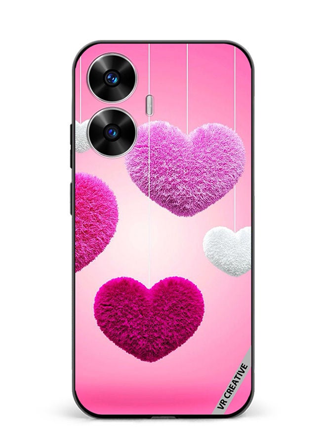 VR CREATIVE Protective Case Cover For Realme C55 Colored Hearts Design Multicolour - Image 1