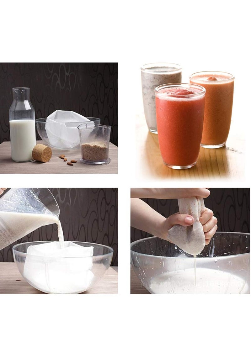 حقيبة تصفية نايلون، أكياس قهوة مثلجة قابلة لإعادة الاستخدام، أقمشة تصفية الجبن، حقيبة مصفاة طعام بشبكة دقيقة، حقيبة تصفية عصير الشاي واللب مع فلتر حليب المكسرات (15.7 بوصة × 15.7 بوصة، 8 عبوات) - Image 4