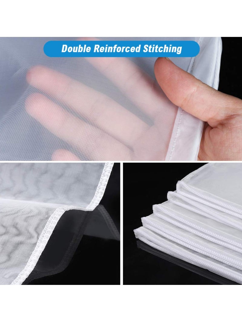 حقيبة تصفية نايلون، أكياس قهوة مثلجة قابلة لإعادة الاستخدام، أقمشة تصفية الجبن، حقيبة مصفاة طعام بشبكة دقيقة، حقيبة تصفية عصير الشاي واللب مع فلتر حليب المكسرات (15.7 بوصة × 15.7 بوصة، 8 عبوات) - Image 5