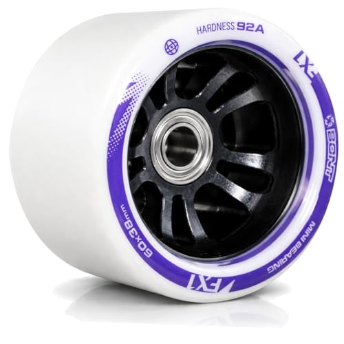 Bont FX1 Roller Skate Wheels with 688 Mini Bearings - Derby and Indoor Speed Quad Skating - Pack of 8 with bearings - Image 1