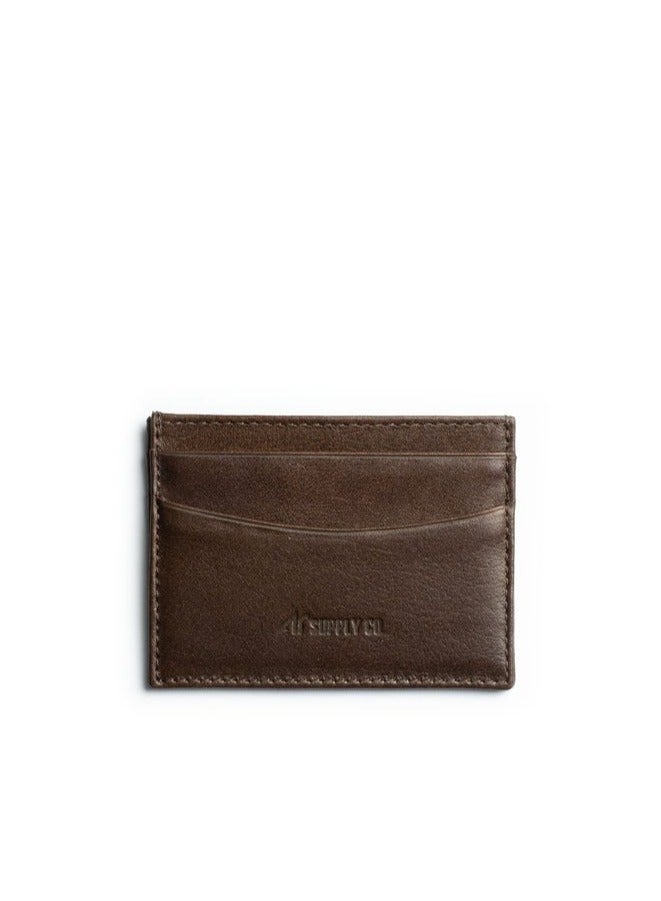 ايه ار سابلاي Business Card Holder من Arij Bags | حامل كروت جلد طبيعي، حجم صغير مناسب للجيب، 4 أماكن للكروت، مكان للنقود، تصميم عملي للاستخدام اليومي (10 × 7.5 سم) (بني) - Image 3