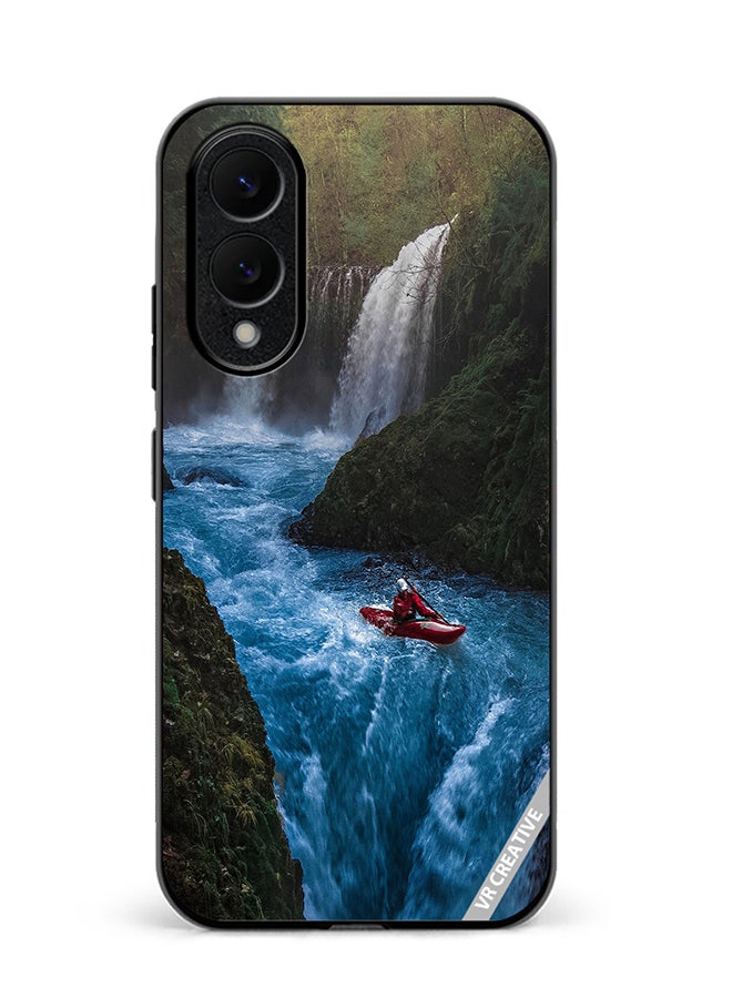 Protective Case Cover For Samsung Galaxy S25 Edge Bluish Waterfall Design Multicolour