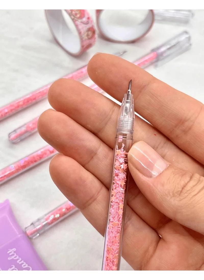 Kağıt Gemi Dükkan Paper Ship Shop Pen Look Pink Sequined Steel Tip Utility Knife / Art Knife / Bullet Journal / Washi Tape Cutter