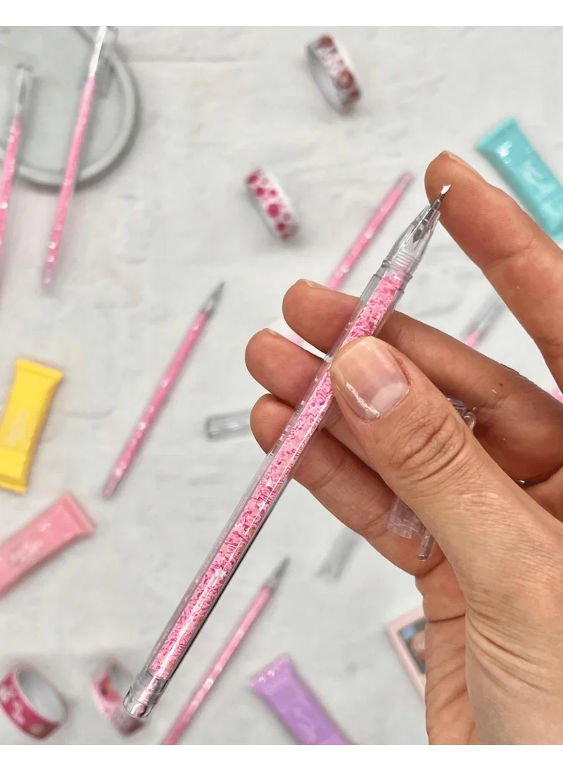 Kağıt Gemi Dükkan Paper Ship Shop Pen Look Pink Sequined Steel Tip Utility Knife / Art Knife / Bullet Journal / Washi Tape Cutter