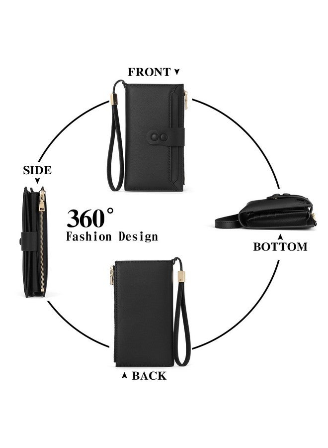 سينديفن محفظة نسائية كبيرة من Sendfn مصنوعة من الجلد الطبيعي مزودة بخاصية حجب الترددات الراديوية لتنظيم البطاقات المتعددة - Image 5