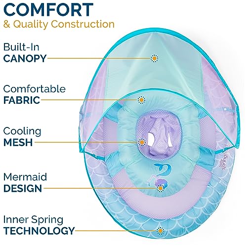 Swimways Sun Canopy Inflatable Baby Spring Float for Kids 9-24 Months, Mermaid Design - Image 4