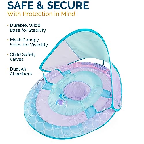 Swimways Sun Canopy Inflatable Baby Spring Float for Kids 9-24 Months, Mermaid Design - Image 5