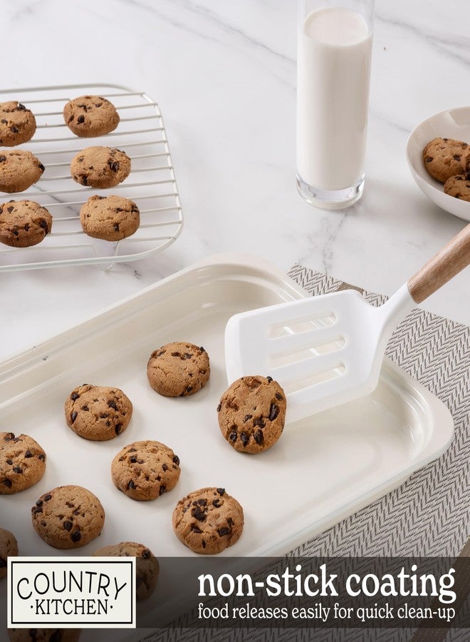 Country Kitchen طقم أدوات خبز قابلة للتكديس وغير لاصقة من كانتري كيتشن - طقم فاخر شديد التحمل، متين، سهل الفك، 8 قطع، لون كريمي - Image 5