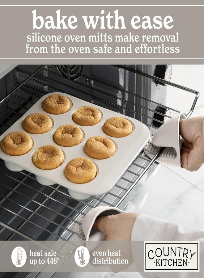 Country Kitchen طقم أدوات خبز قابلة للتكديس وغير لاصقة من كانتري كيتشن - طقم فاخر شديد التحمل، متين، سهل الفك، 8 قطع، لون كريمي - Image 4