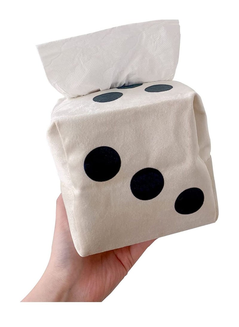 SYOSI Dice Tissue Box Cover Square Cloth Fabric Storage Bagwashable Fabric Comfortable and Durable for Bathroom Office Car Tissue Holder Vanity Can be Used As an Dice Toy Party Game - Image 1