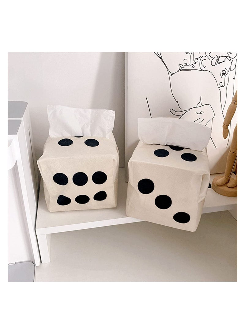 SYOSI Dice Tissue Box Cover Square Cloth Fabric Storage Bagwashable Fabric Comfortable and Durable for Bathroom Office Car Tissue Holder Vanity Can be Used As an Dice Toy Party Game - Image 5