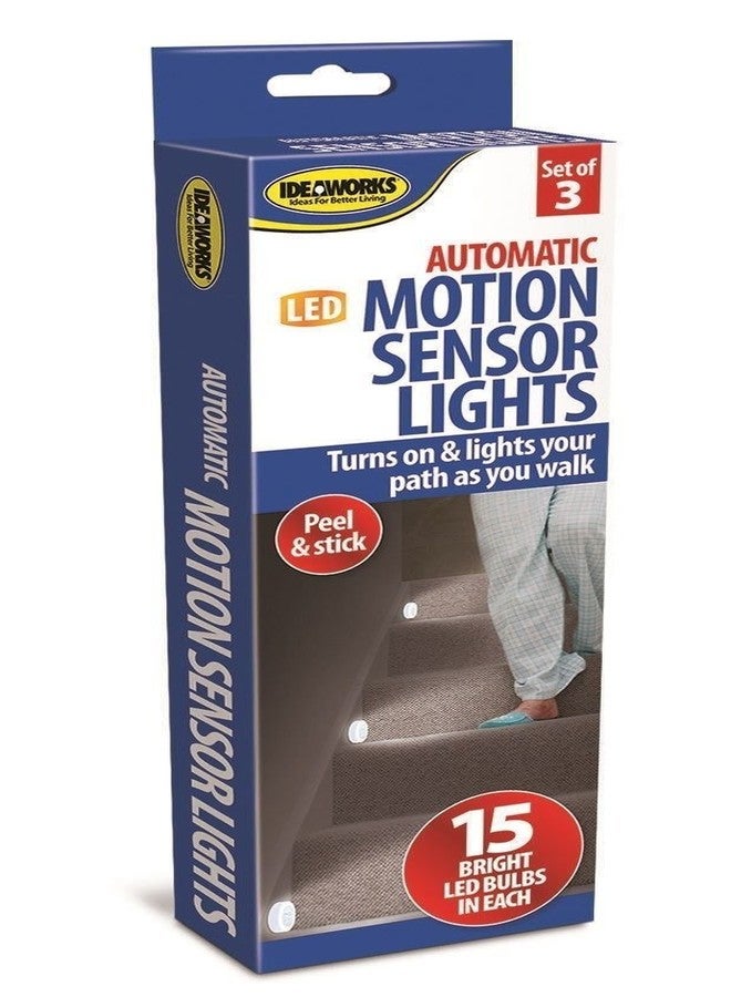 Ideaworks 3 Motion Sensor Lights Stairs Path Night LED Automatic Hall Hallway Bathroom New - Image 2