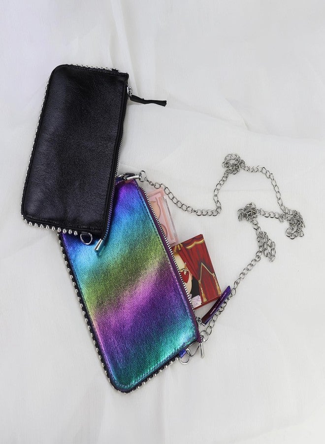 WisePoint Lightweight Cross Body Phone Bag, Retro PU Shoulder Bag for Women, Small Phone Purse with Zipper for Shopping (colorful) - Image 5