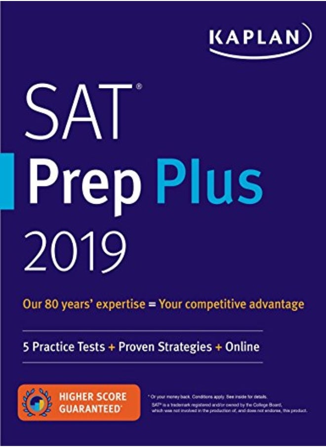 null - Sat Prep Plus 2019 5 Practice Tests + Proven Strategies + Online by Kaplan Test Prep Paperback - Image 1