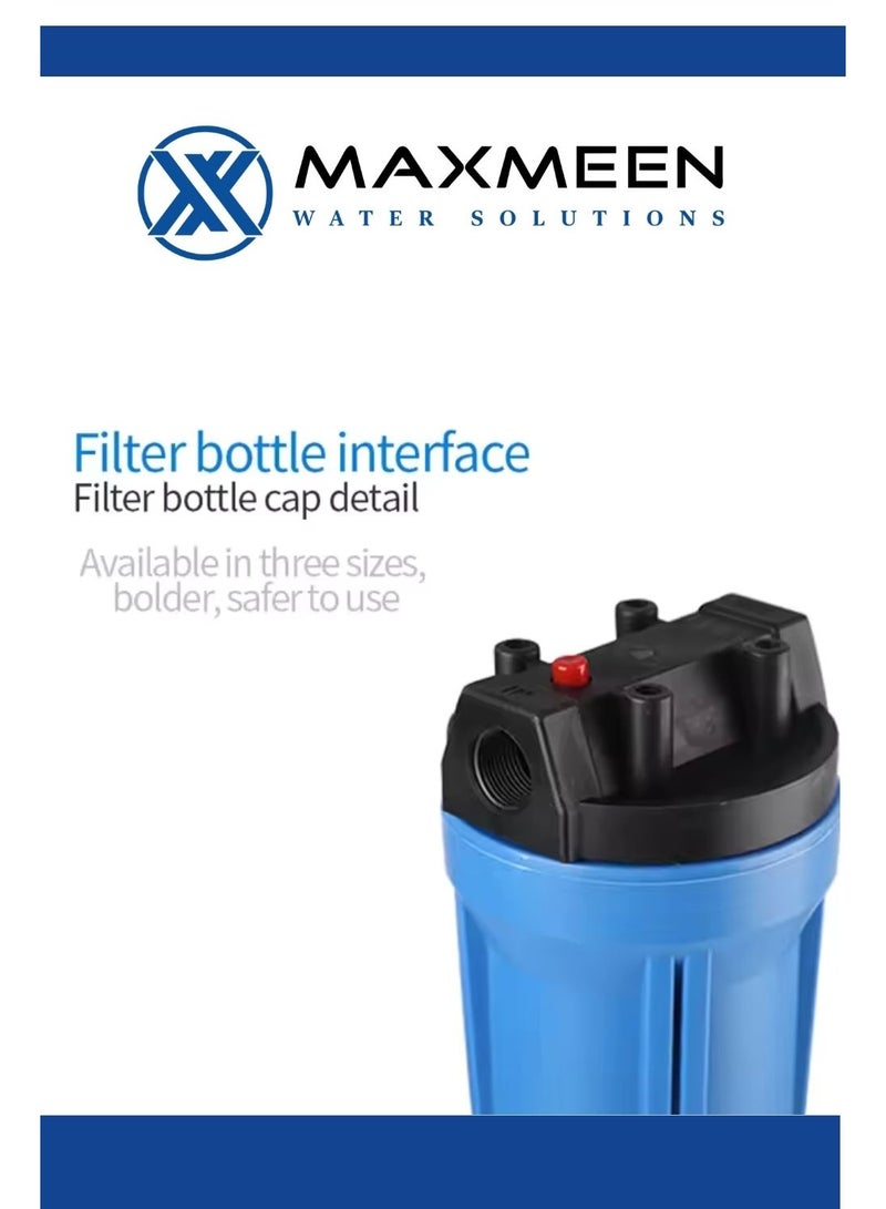 ماكسمين فلتر مياه مزدوج 20 بوصة جامبو – هيكل أزرق –  مدخل/مخرج 1" (إزالة الرواسب، الروائح وتحسين الطعم) – Maxmeen Water - Image 4