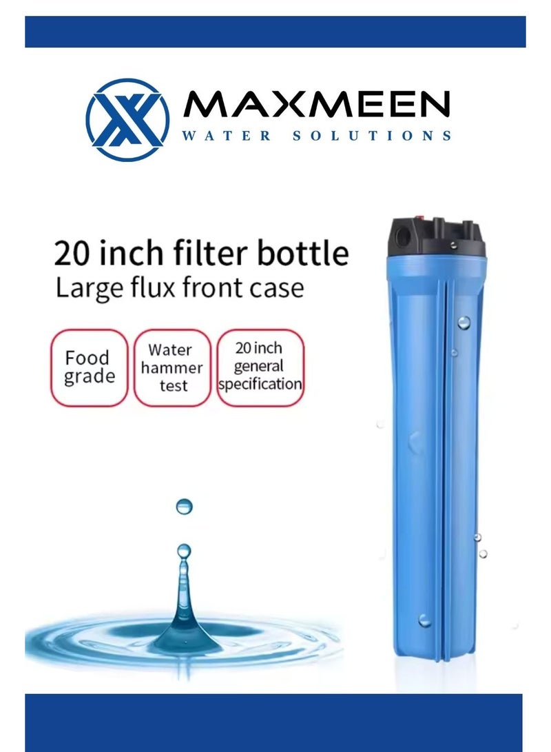 ماكسمين فلتر مياه مزدوج 20 بوصة جامبو – هيكل أزرق –  مدخل/مخرج 1" (إزالة الرواسب، الروائح وتحسين الطعم) – Maxmeen Water - Image 3