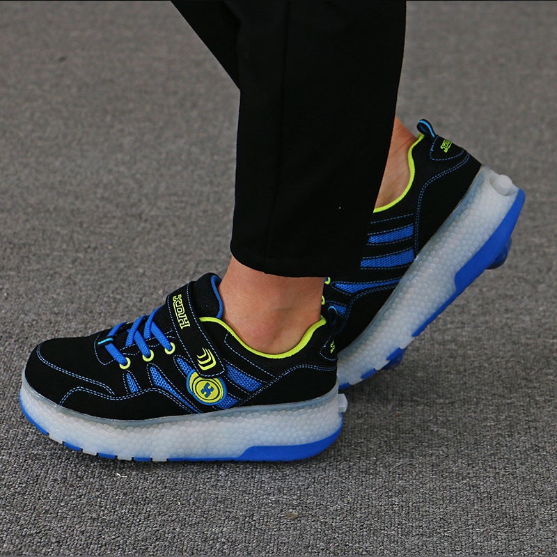 Heelby Shoes Boys Children Two Wheels Invisible Students Automatic Pulley Shoe With Lace Wheels Shoes Girls Students Luminous Shoes - Image 5