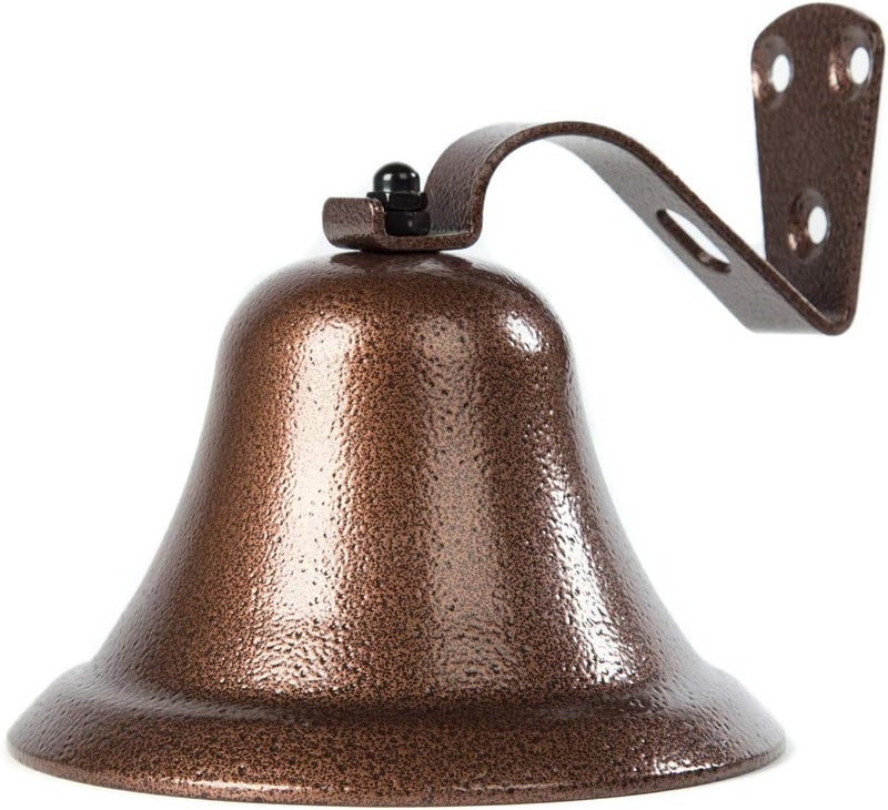 WMM Hanging Bell Dinner Bell Outdoor Bell Bracket Mount Wall Bell Indoor Rope Bell Ship/Boat/Nautical/Door/School/Reception/Home/Church Bell(Copper) - Image 5