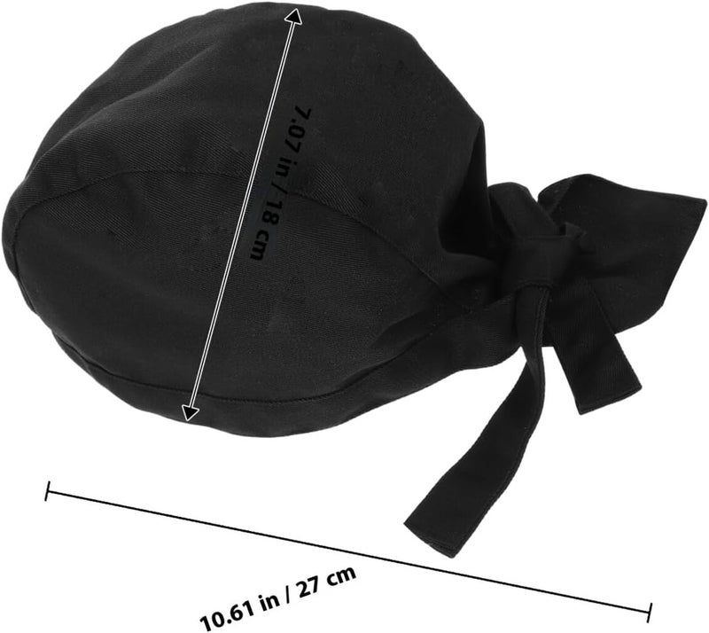 Milisten Adjustable Chef Hat Unisex Kitchen Cap with Black Fork and Knife Print, Food Service Cooking Hat for Men, Women, - Image 2