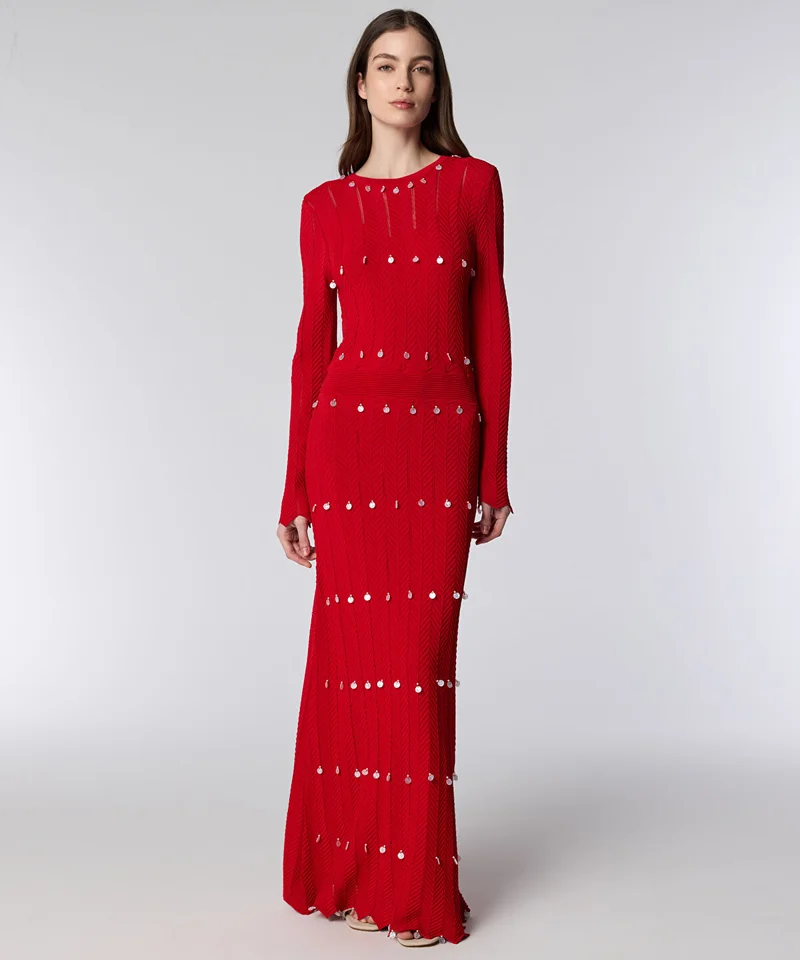 ايبيكيول Sequin-Embellished Knit Dress