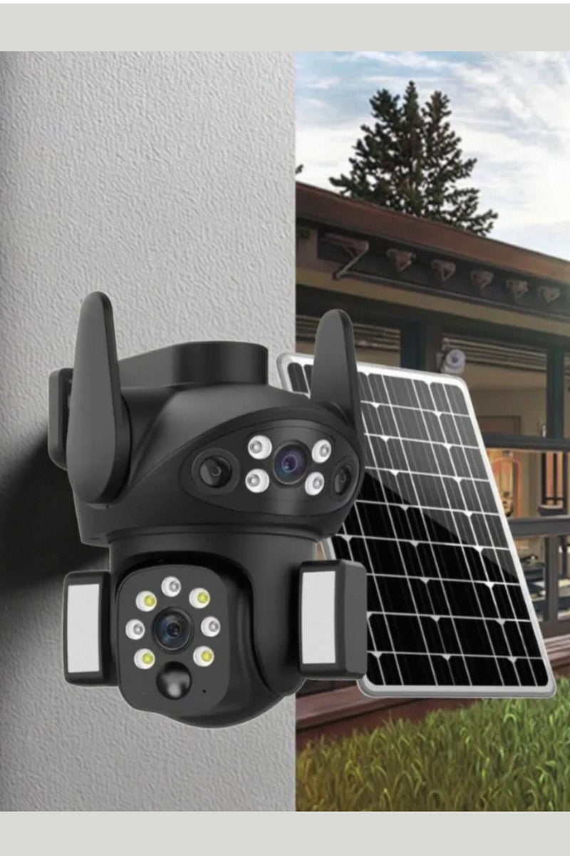 DIGI CORE 8MP Dual 4K FHD Lens Camera Outdoor Security Camera System For Home & Indoor-Outdoor IP Cameras With Different Modes 360 Wireless Camera With V380 Pro App Control (SIM Internet Working Only) Built-In Microphone And Speaker Human Detection Solar PTZ Security Cameras, 4G Network Supported Two Way Audio, Night Vision, Intelligent Solar Energy Alert PTZ Camera IP66 Waterproof Camera With 64GB SD Card - Image 4