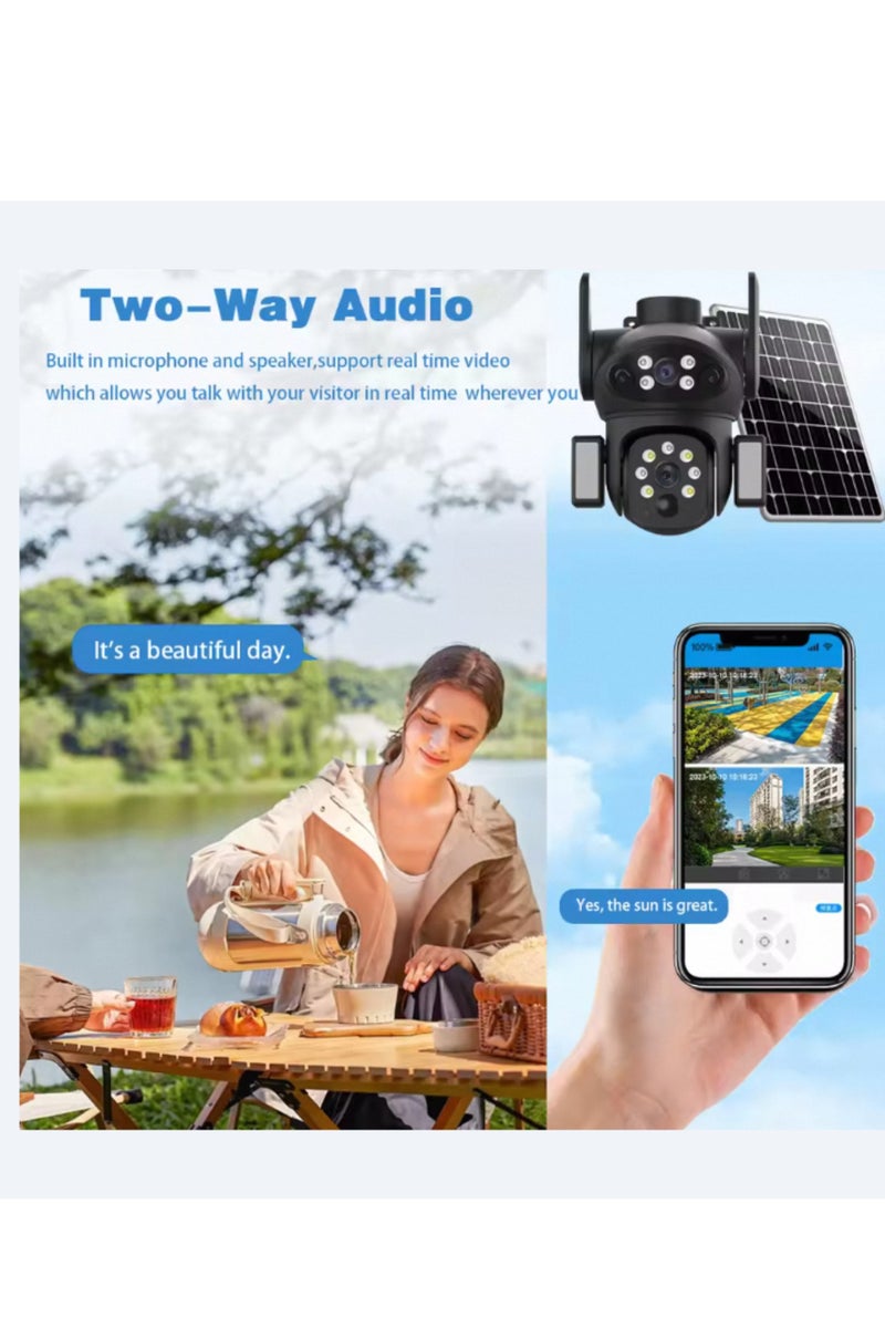 DIGI CORE 8MP Dual 4K FHD Lens Camera Outdoor Security Camera System For Home & Indoor-Outdoor IP Cameras With Different Modes 360 Wireless Camera With V380 Pro App Control (SIM Internet Working Only) Built-In Microphone And Speaker Human Detection Solar PTZ Security Cameras, 4G Network Supported Two Way Audio, Night Vision, Intelligent Solar Energy Alert PTZ Camera IP66 Waterproof Camera With 64GB SD Card - Image 5