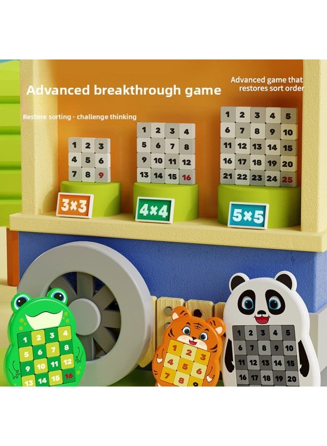 لعبة ألغاز مغناطيسية رقمية من Huarong Road Sliding Puzzle للأطفال، لعبة Sudoku، لوحة تدريب التفكير المنطقي، اللون: 3062 نمر كبير - Image 4