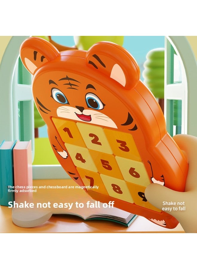 لعبة ألغاز مغناطيسية رقمية من Huarong Road Sliding Puzzle للأطفال، لعبة Sudoku، لوحة تدريب التفكير المنطقي، اللون: 3062 نمر كبير - Image 5