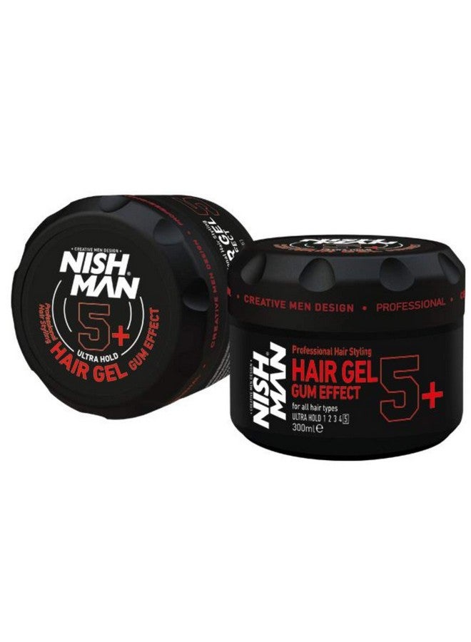 nishman Hair Styling Series (5+ Ultra Hold Styling Gel Gum Effect, 300ml)