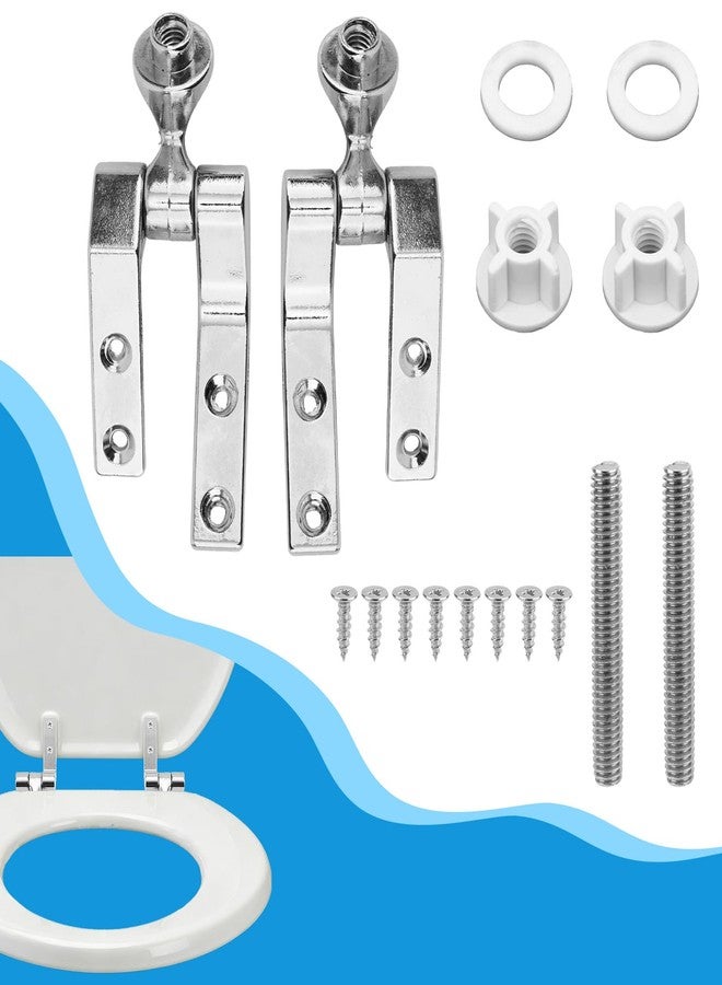 Penitue Toilet Seat Hinge Replacement Kit, Universal Metal Hinges with Bolts, Screws, Nuts, Washer Bathroom Hardware Fittings for Most Wooden Toilet Seats, Easy Install - Image 3