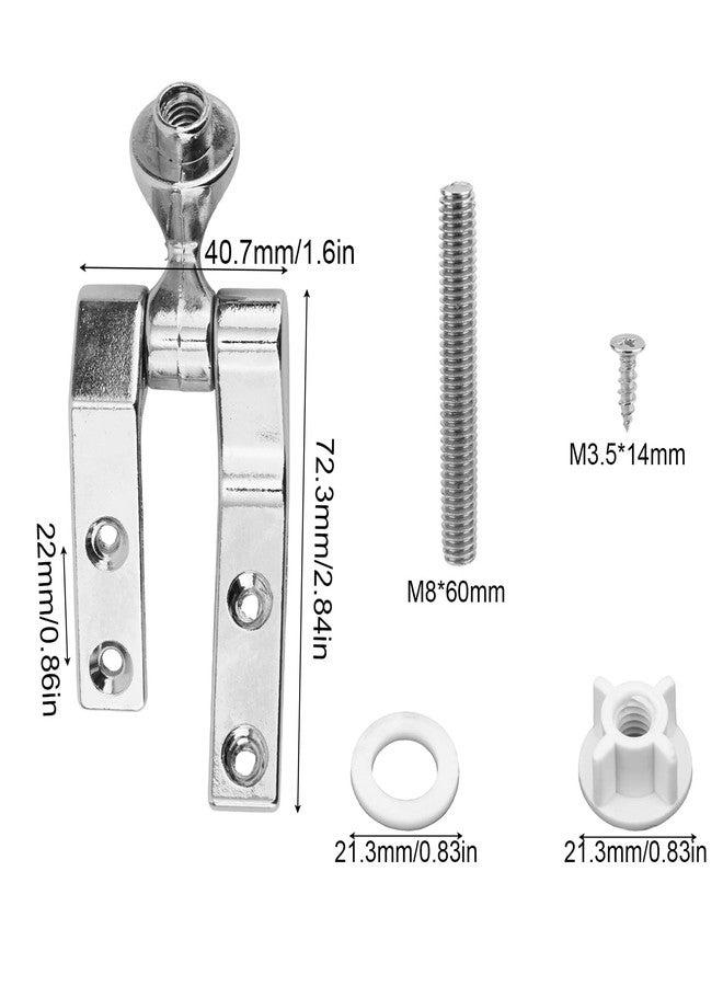 Penitue Toilet Seat Hinge Replacement Kit, Universal Metal Hinges with Bolts, Screws, Nuts, Washer Bathroom Hardware Fittings for Most Wooden Toilet Seats, Easy Install - Image 2