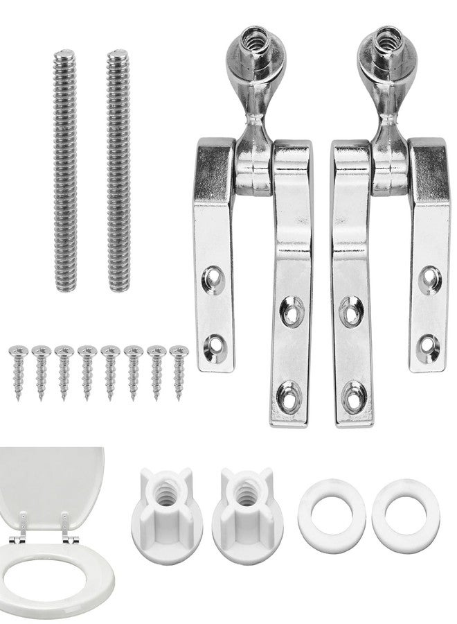 Penitue Toilet Seat Hinge Replacement Kit, Universal Metal Hinges with Bolts, Screws, Nuts, Washer Bathroom Hardware Fittings for Most Wooden Toilet Seats, Easy Install - Image 1