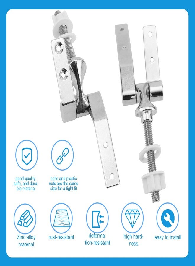 Penitue Toilet Seat Hinge Replacement Kit, Universal Metal Hinges with Bolts, Screws, Nuts, Washer Bathroom Hardware Fittings for Most Wooden Toilet Seats, Easy Install - Image 4