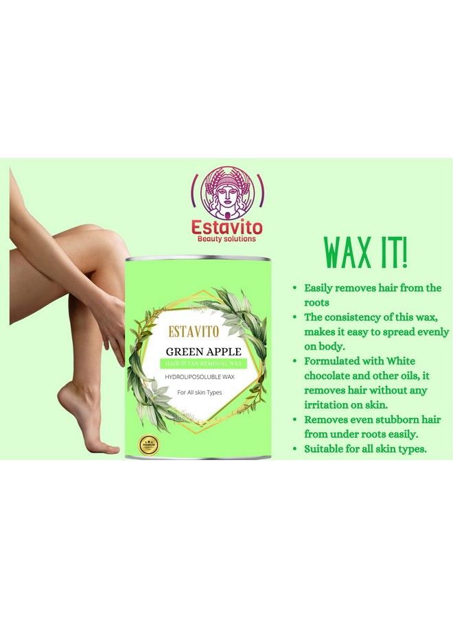 ESTAVITO Green Apple Wax 780Ml For Hair & Tan Removal ;For Arms Legs And Full Body; - Image 5