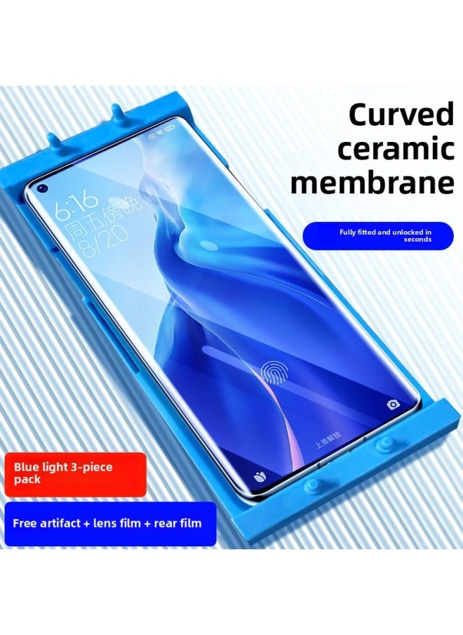 Generic Suitable For Millet 14ultra Mobile Phone Film 11 Tempered Film 12pro10s Ceramic 14pro13 Curved Surface 12s Anti-peep 1-Colour:Enhanced Version Of Ceramic Membrane★3 Pieces Of Blu-ray [fingerprint Solution In Seconds]★Full Adhesive Bonding]-Size:For Xiaomi 10 Pro  - Image 1