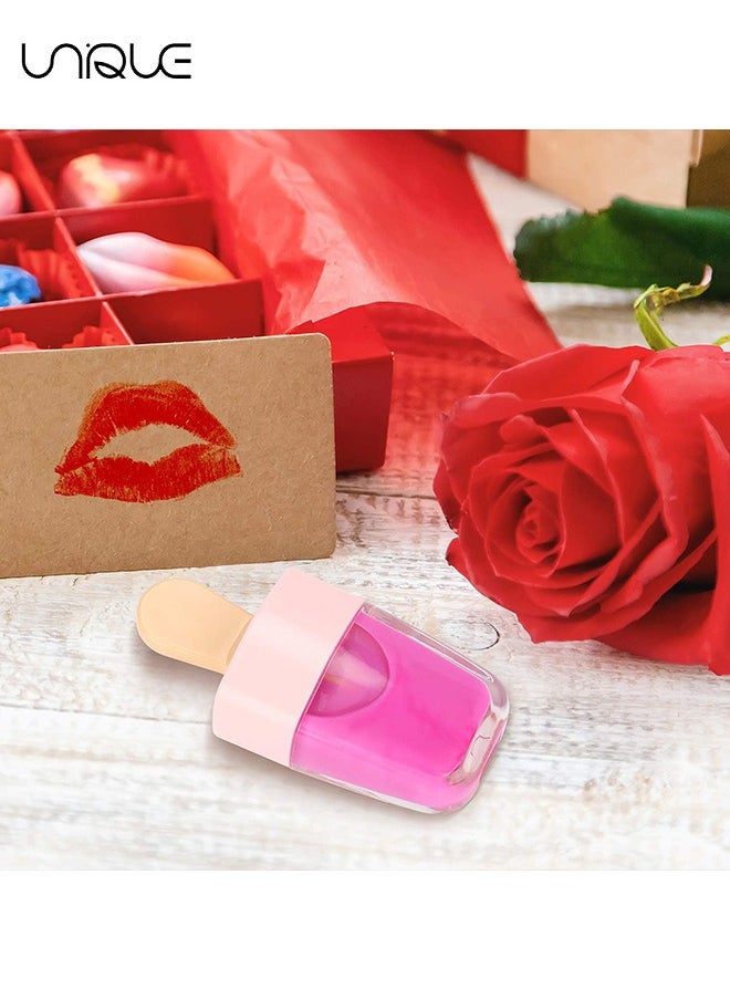 Unique - 10 Pcs Ice Cream Shaped Empty Lip Gloss Tubes，Refillable Soft Cosmetic Squeeze Tubes with Wand Empty Plastic Lipstick Bottles Lip Gloss Container, Cosmetic Supplies for Lipstick Samples DIY 8ml - Image 1