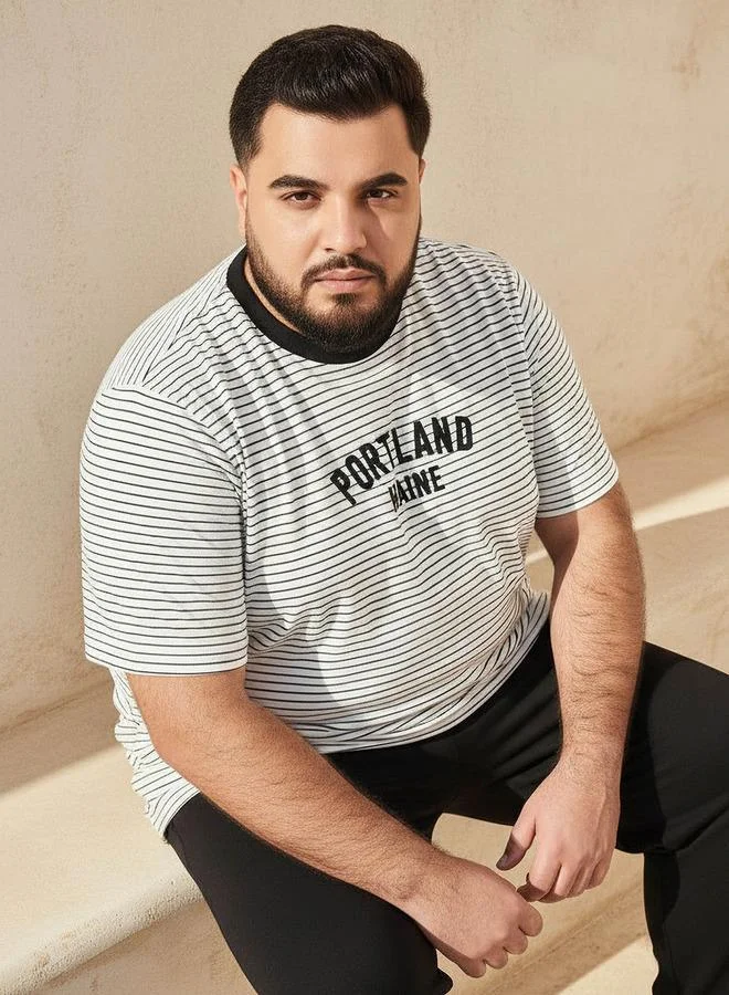 Maxim  Men Regular Fit Crew Neck Short Sleeves Portland Printed T shirt for Men | Best Price UAE
