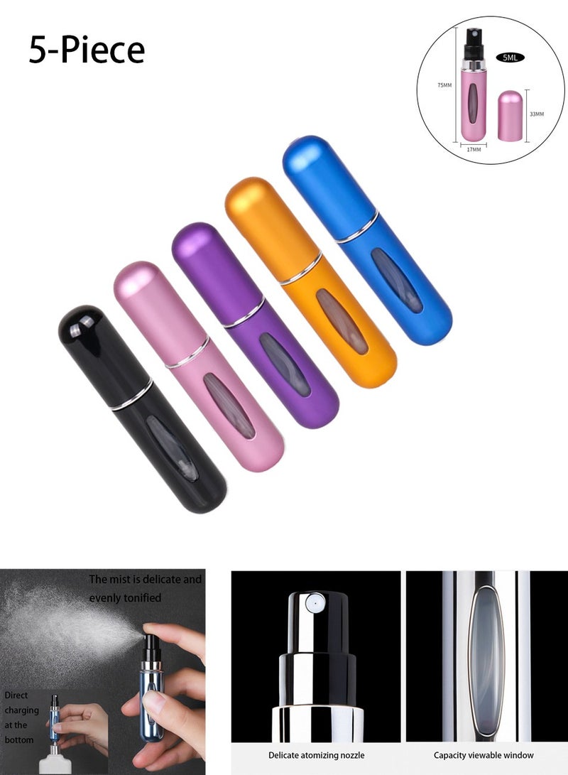 Generic 5 Pcs Pack Perfume Bottle Empty Refill, Perfume Atomizer, Refillable Portable Mini Perfume Atomizer, Travel Perfume Spray Bottle Atomizer, Leak Proof,5 ml - Image 1
