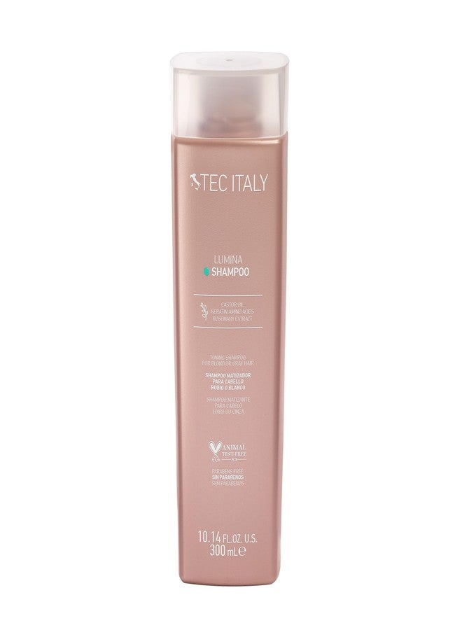 Tec Italy Lumina Shampoo 300 ml – Toning Shampoo for Natural Gray & White Hair, Neutralizes Yellow Tones, Enhances Silver Brightness, Professional Color Care - Image 1
